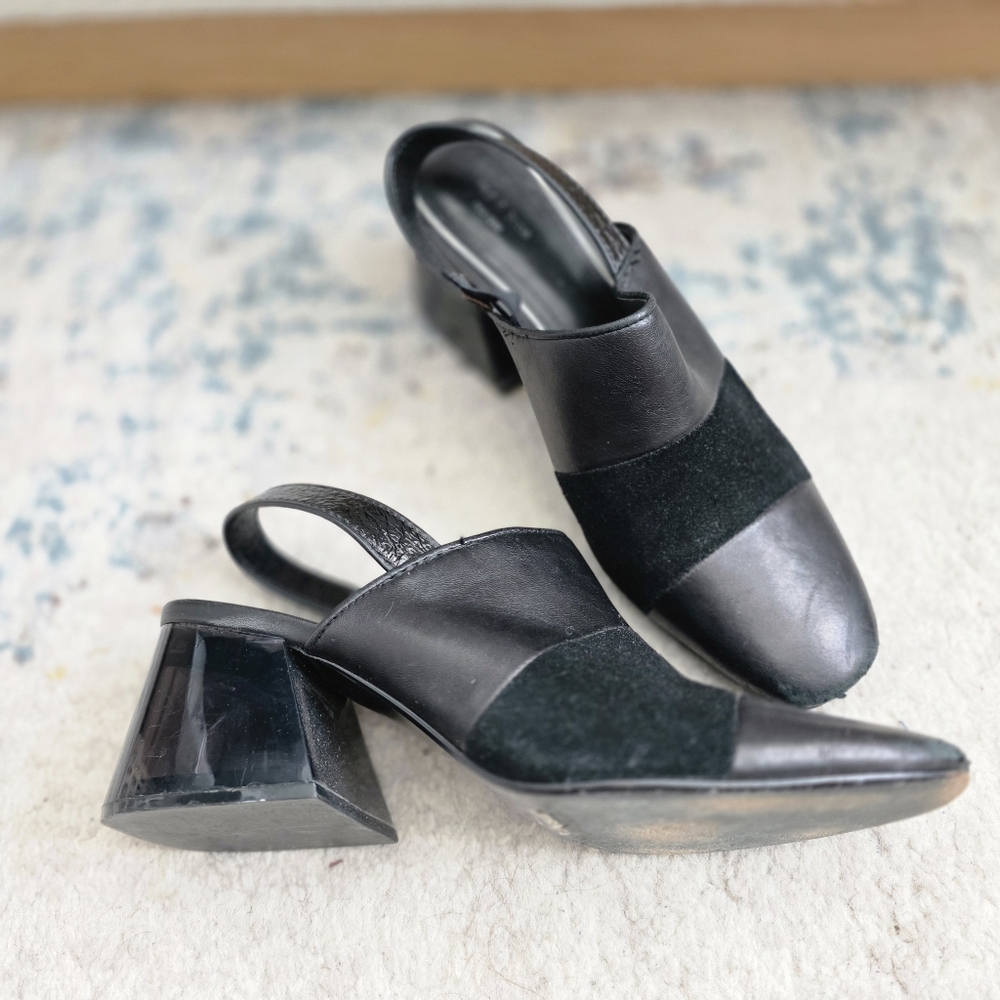 Rag & Bone Millie Leather Suede Block Heel Mules 40